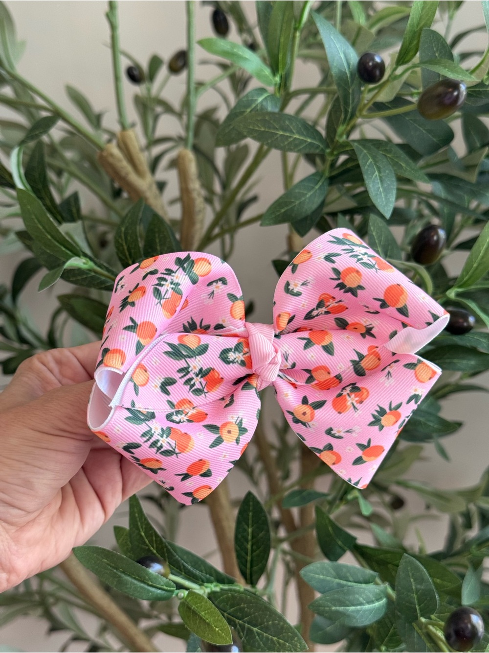 Pink orange cutie baby Hair Bow